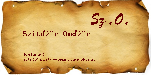 Szitár Omár névjegykártya